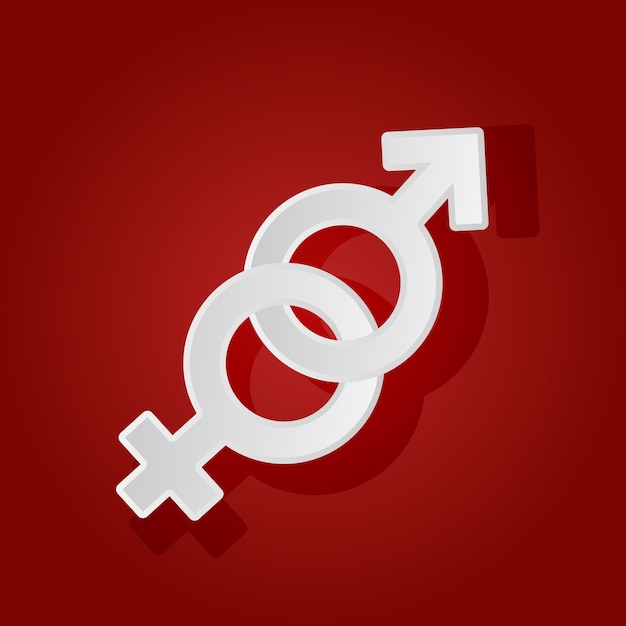 Male and female gender symbols, illustration.