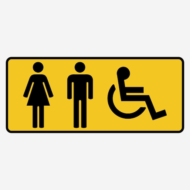 ベクトル 男性 女性 身障者用トイレの標識