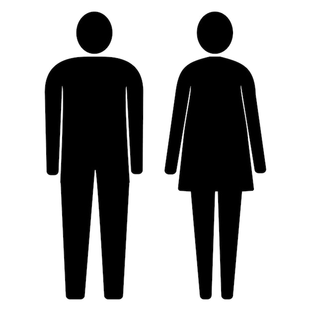 Vector male and female icon in flat style