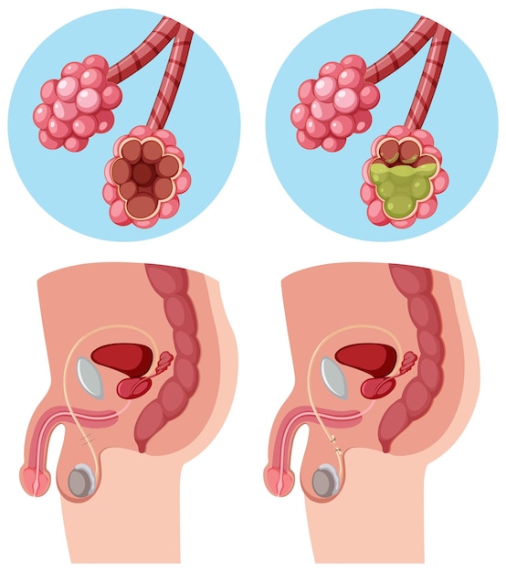 Vector male and female reproductive system vector