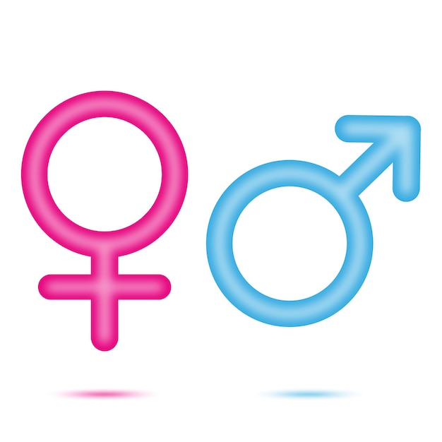 Male and female signs 3d renderingxdxa