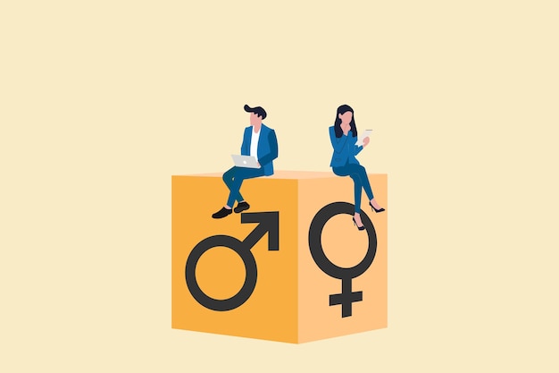 Vector male and female symbol of balance gender equality concept