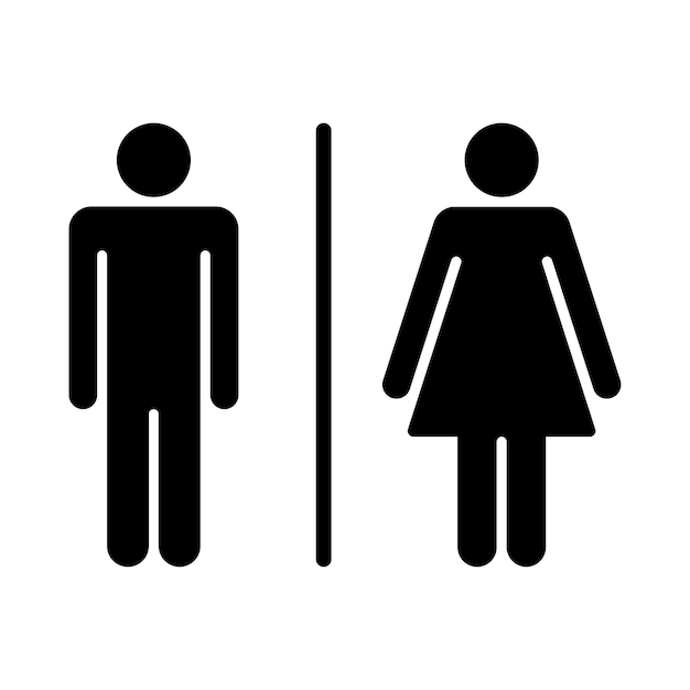 Male and female toilet sign icon restroom sign icon isolated