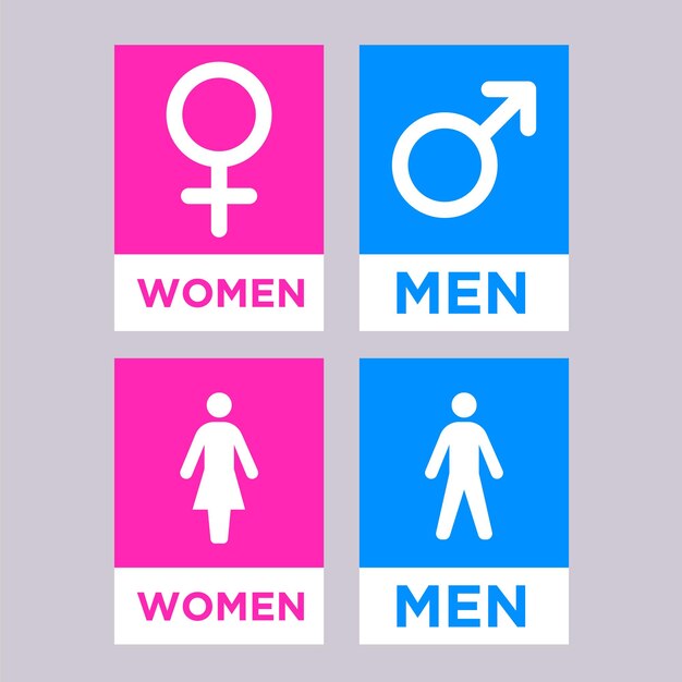 Vector male female toilet symbol