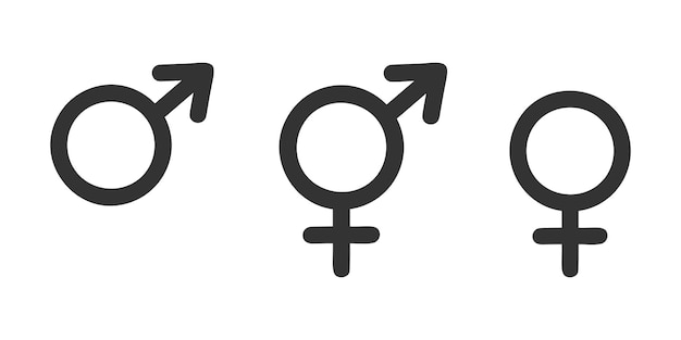 Male, female and transgender signs. Public restroom icons