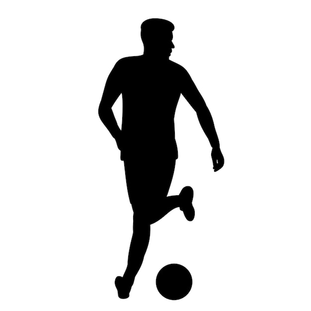 男性サッカー選手 シルエット 白い背景ベクトル