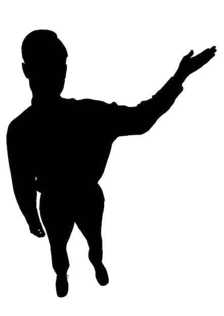 Male guy silhouette isolated on white background Vector illustration in flat style
