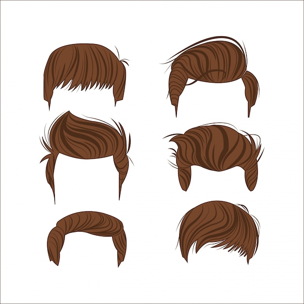 Vector male hair styles head icon