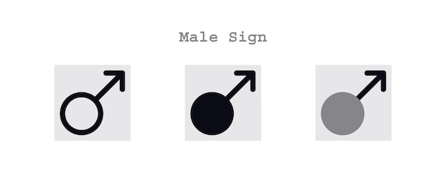 Male icons sign set