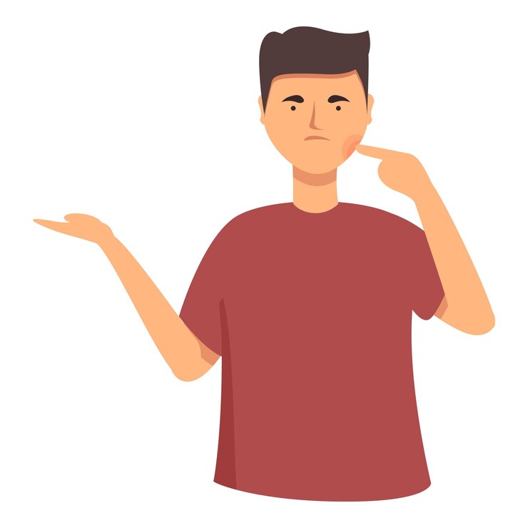 वेक्टर male indicates dental problem icon cartoon vector toothache mouth