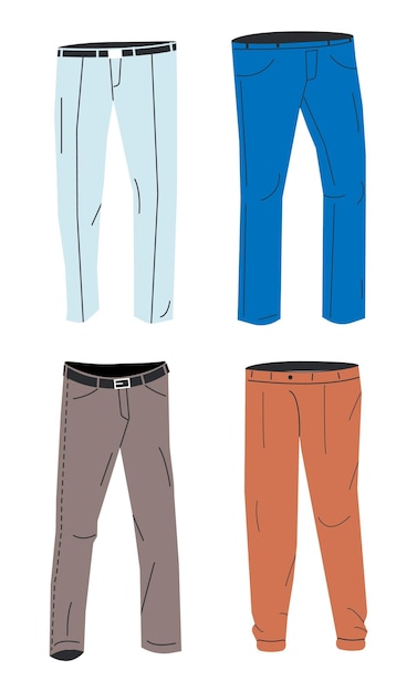 Vettore collezione di modelli di jeans maschili