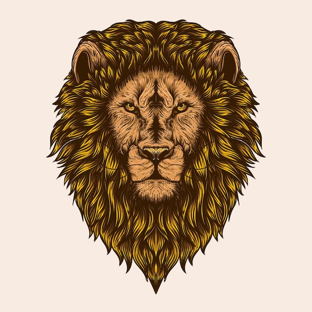 Male lion head artwork