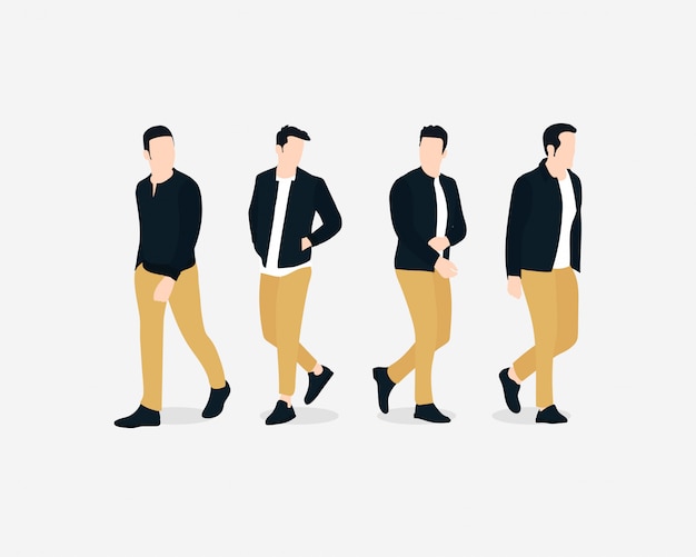 Vector male model characters