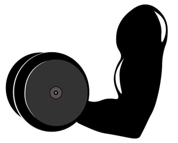 Male muscular hand holding dumbbells