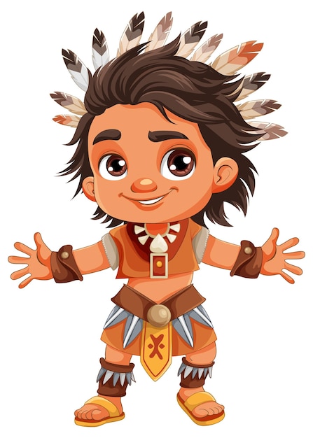 Male native american cartoon character