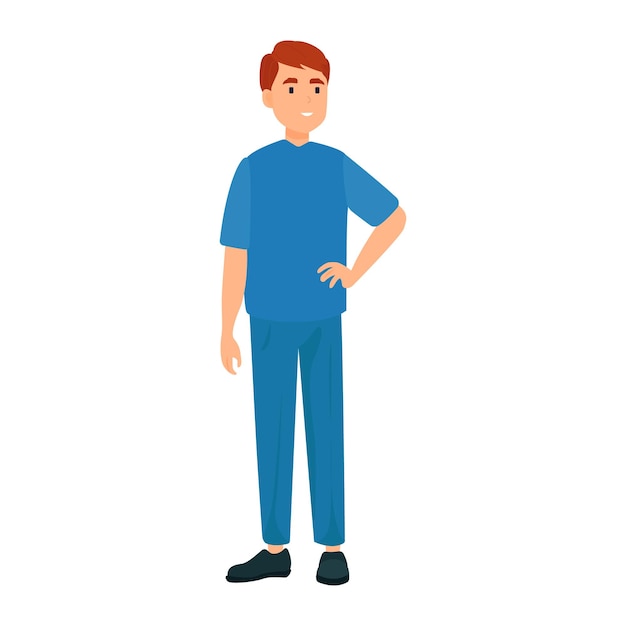 Male nurse illustration in color cartoon style editable