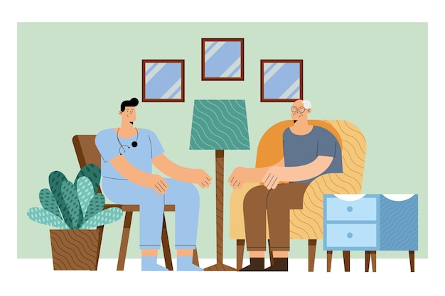 male nurse with old man
