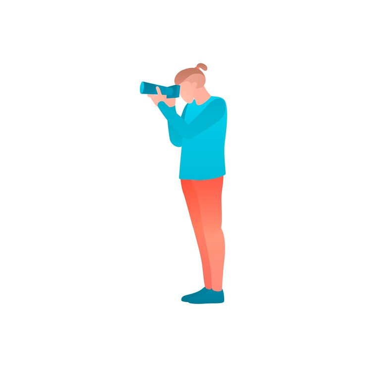 Vector male photographer at flat vector illustration