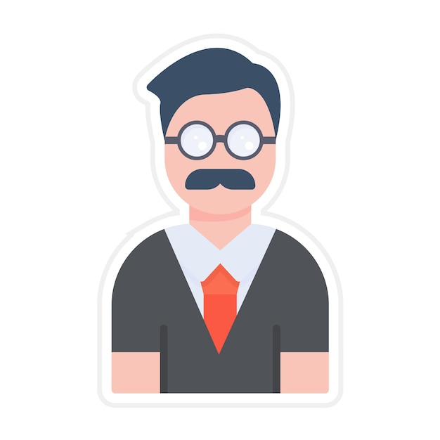 Vector male professor vector icon can be used for learning iconset