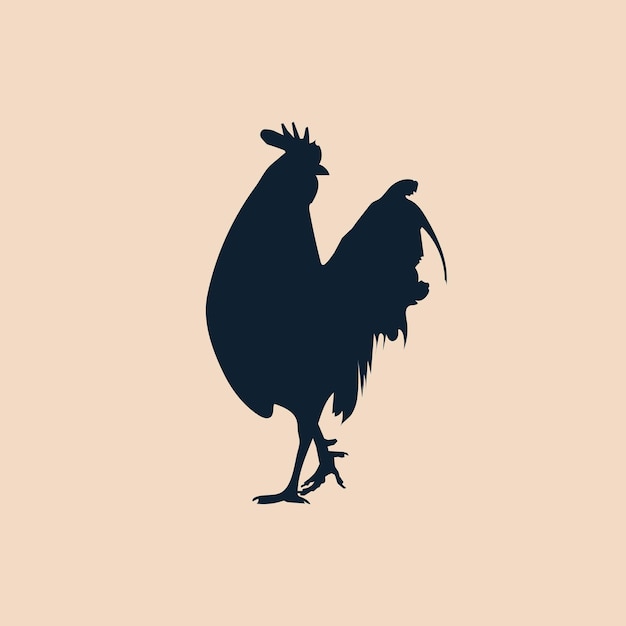 Male rooster in silhouette illustration