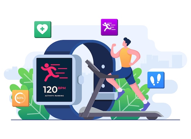 Male running on a treadmill