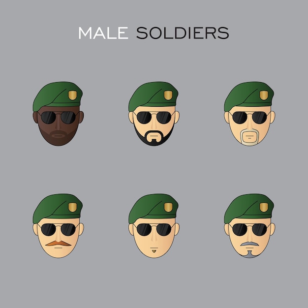 Male Soldiers Avatar Wearing Glasses