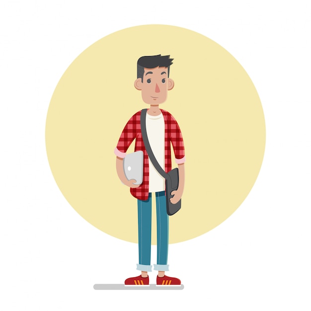 Male Student character illustration