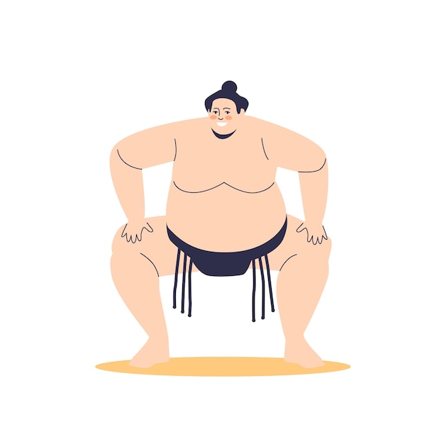 Male sumo fighter ready for competition Traditional japanese wrestler Martial arts and japan sport