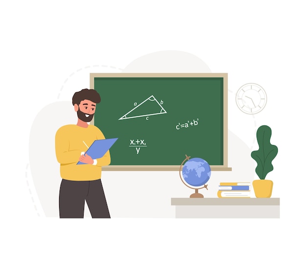 male teacher in classroom