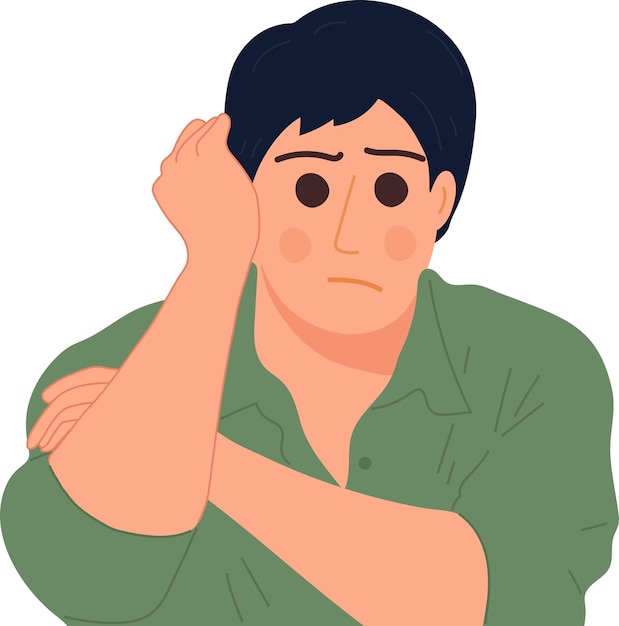 Male Thinking Person Mood Pensive and Confuse Illustration Graphic Cartoon Art