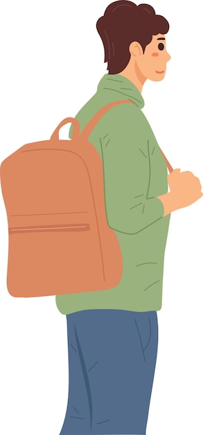 Male Traveler with Tourist Travel Character Illustration Graphic Cartoon Art