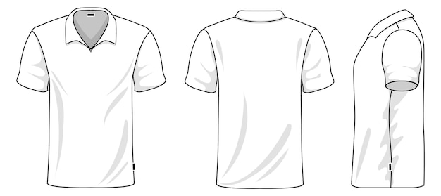 Вектор Мужская футболка спереди сзади и сбоку шаблон дизайна одежды