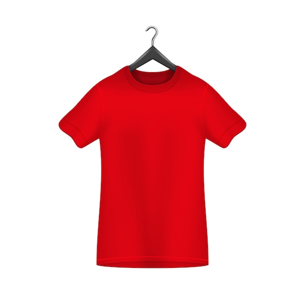 Vector male tshirt template on the hanger