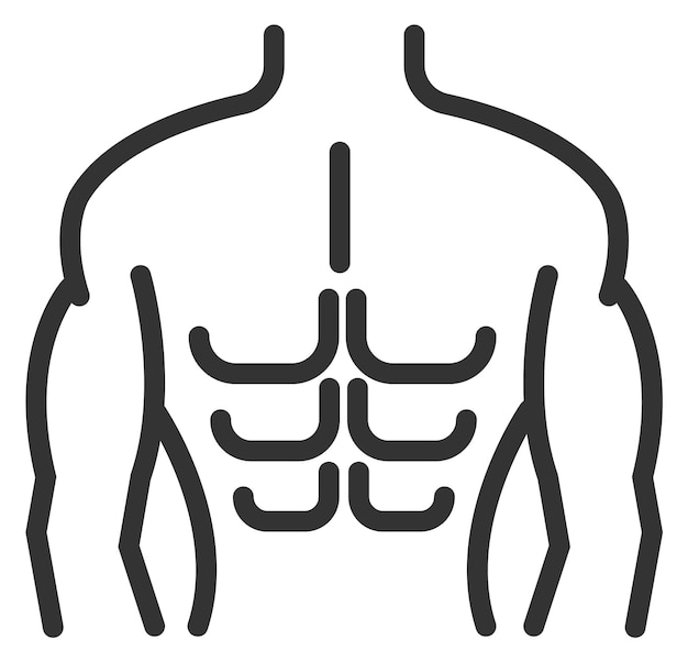 Male upper body icon Man chest Six packs