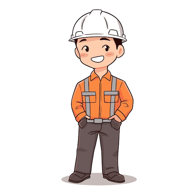 Male worker avatar character Labor day