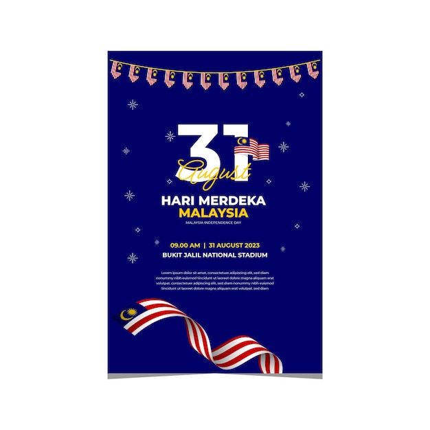 Maleisië nationale feestdag ontwerpsjabloon