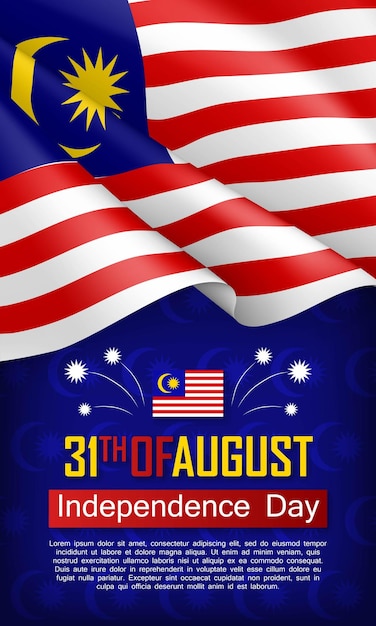 Maleisische onafhankelijkheidsdag verticale flyer
