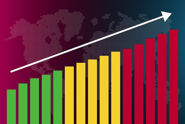 Vector mali bar chart graph, increasing values, country statistics concept, mali flag on bar graph