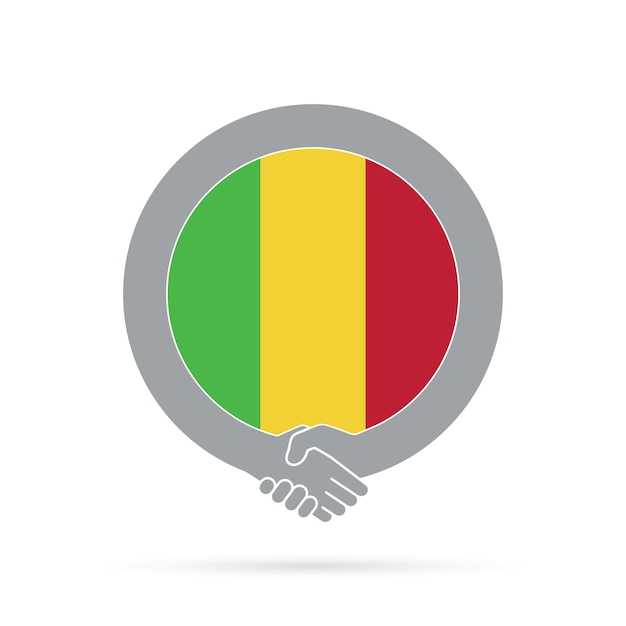 Mali flag handshake icon agreement welcome cooperation concept