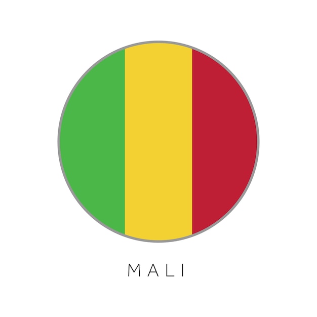 Mali flag round circle vector icon