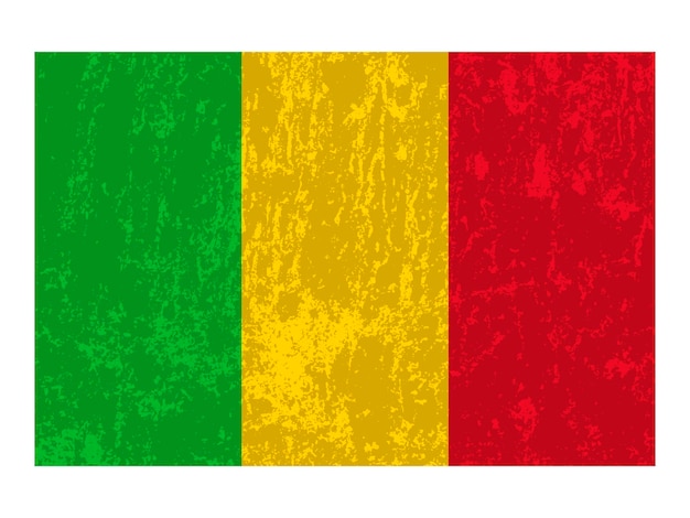 Mali grunge vlag officiële kleuren en proportie Vectorillustratie