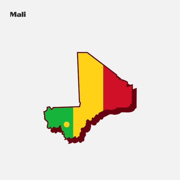 Mali land vlag kaart Infographic