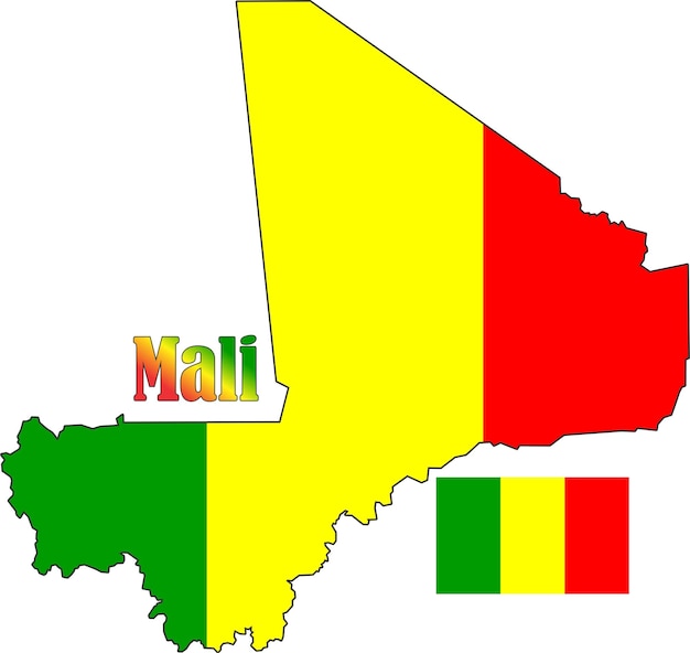 Mali Map and Flag