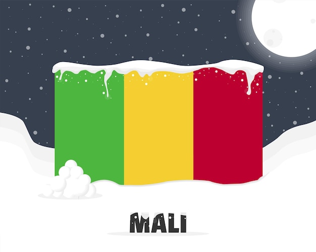 Mali snowy weather concept cold weather and snowfall weather forecast winter banner idea