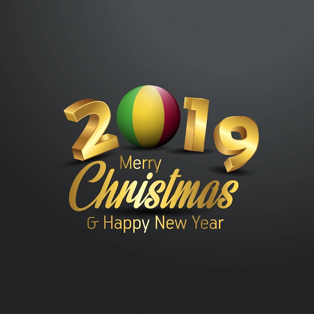 Mali Vlag 2019 Merry Christmas typografie