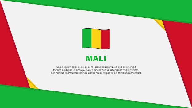 Mali vlag abstracte achtergrond ontwerpsjabloon Mali Onafhankelijkheidsdag Banner Cartoon vectorillustratie Mali Onafhankelijkheidsdag