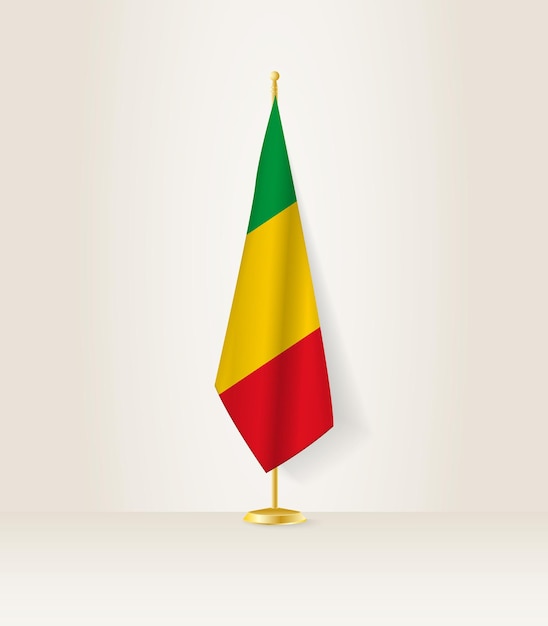 Mali vlag op een vlaggenstandaard