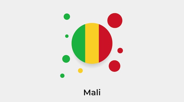 Mali vlag zeepbel cirkel ronde vorm pictogram vectorillustratie