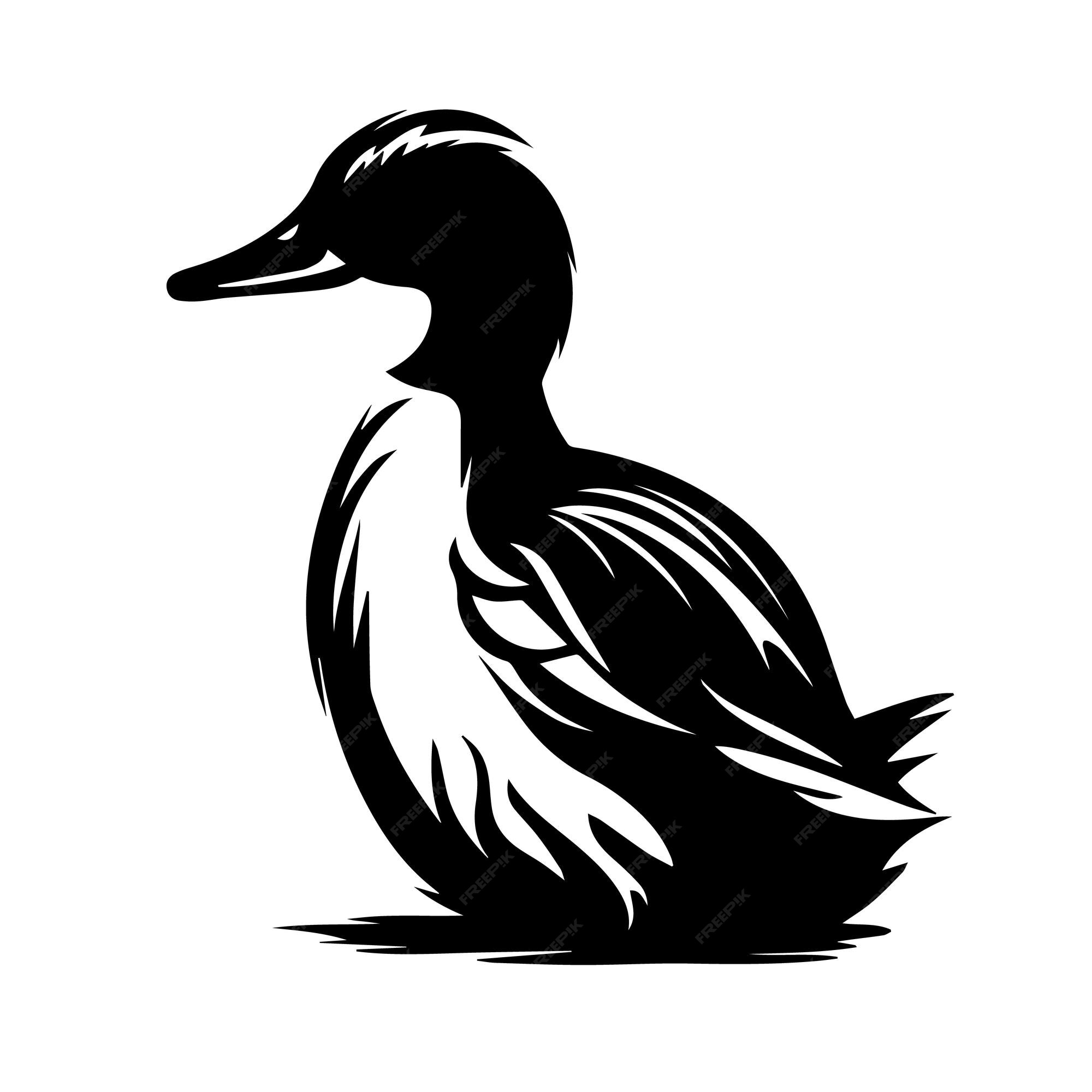 Mallard Duck Clip Art Black And White