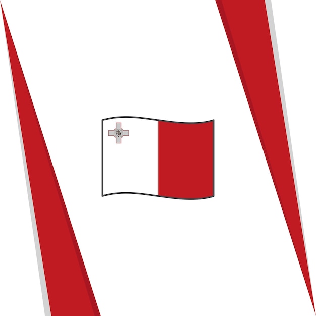 벡터 몰타 플래그 추상 배경 디자인 템플릿 몰타 독립 기념일 배너 소셜 미디어 포스트 몰타 국기
